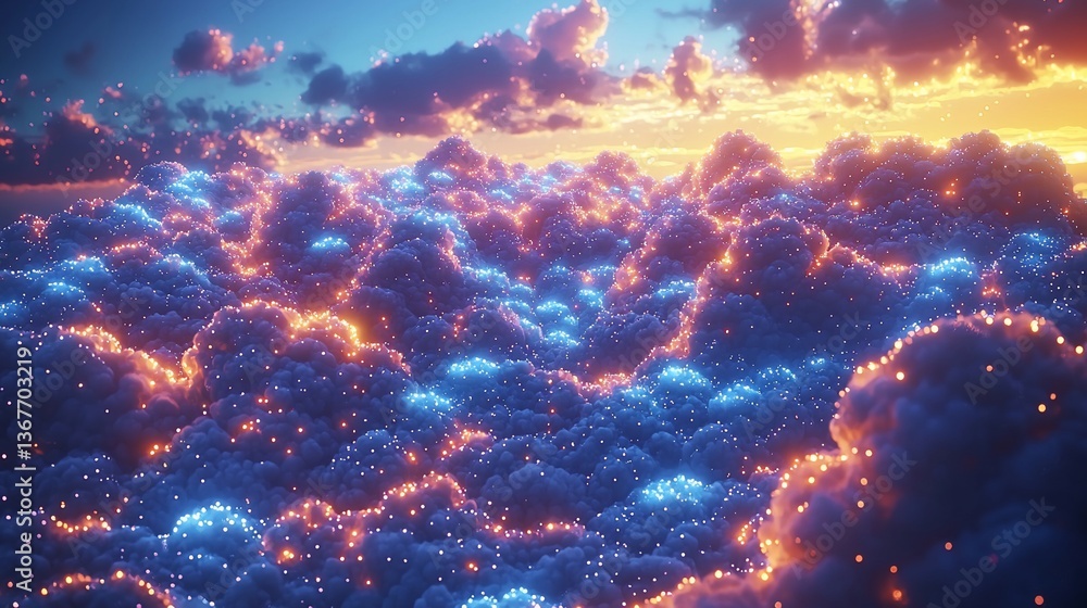 Obraz premium Aerial View of Sunset Cloudscape