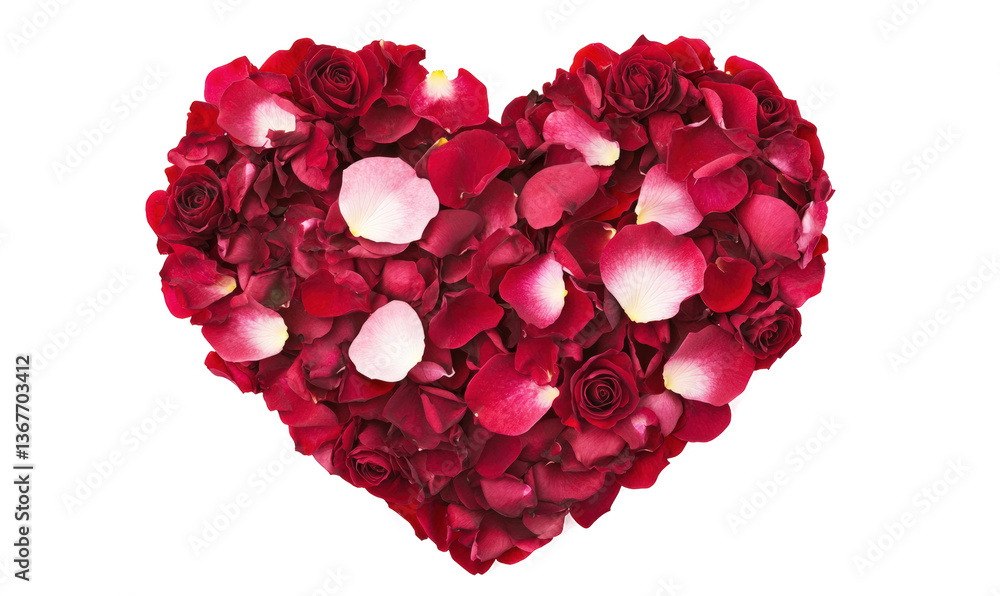 Roses forming heart, on transparent background, love symbol, marketing use Roses forming heart, on transparent background, love symbol, marketing use