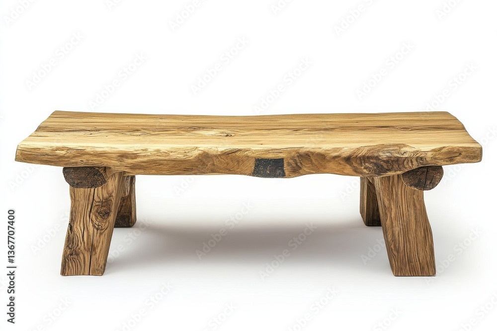 Rustic wooden bench crafted from natural materials showcases organic beauty and craftsmanship isolated on transparent background Rustic wooden bench crafted from natural materials showcases organic beauty and craftsmanship isolated on transparent background