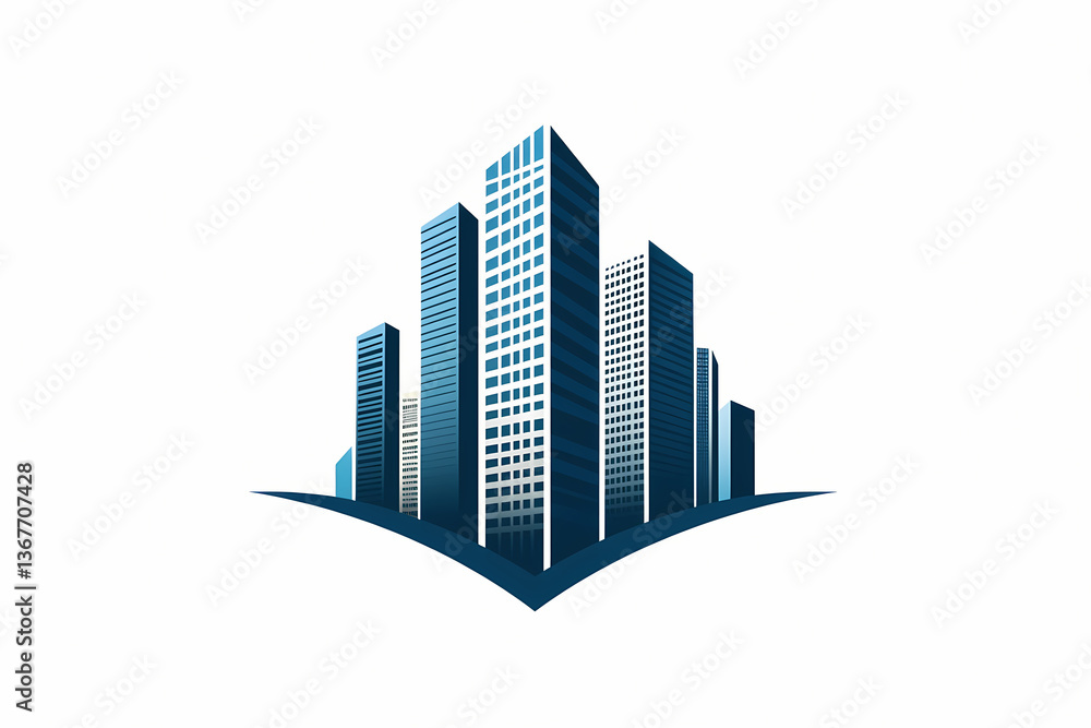 Obraz premium Corporate building with a modern vector logo design