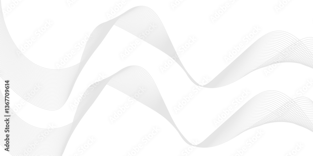 Fototapeta premium Abstract white background luxury colorful Wave line wallpaper. Dynamic flowing wave lines design element. Futuristic technology and sound wave pattern.