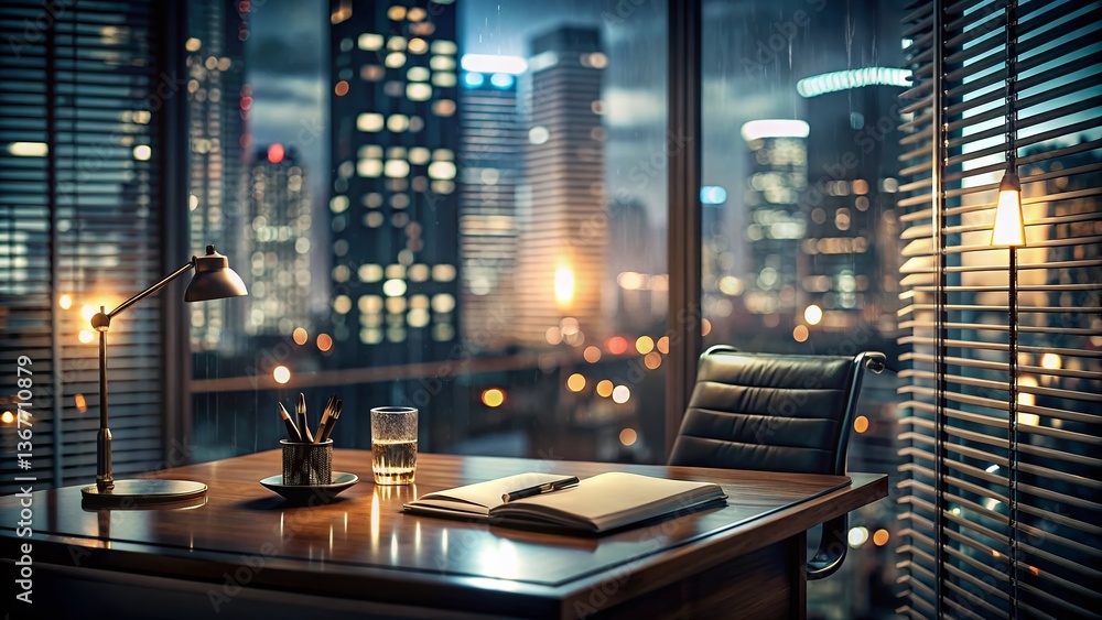 Long Exposure Photo: Private Investigator Investigating Deception, Blurred City Lights, Detective's Notebook, Lie Detector Long Exposure Photo: Private Investigator Investigating Deception, Blurred City Lights, Detective's Notebook, Lie Detector