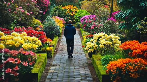 Wander Through a Floral Paradise: Exploring the Tranquil Beauty of a Lush Garden Path