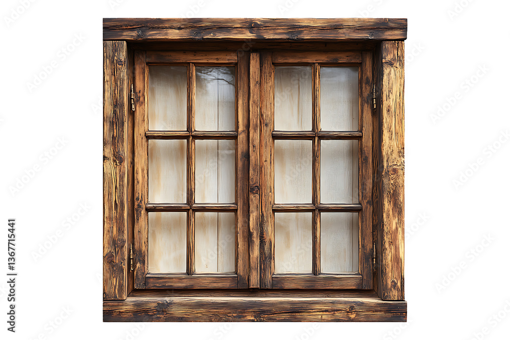 wooden window frame Isolated on White and Transparent Background PNG Image. wooden window frame Isolated on White and Transparent Background PNG Image.