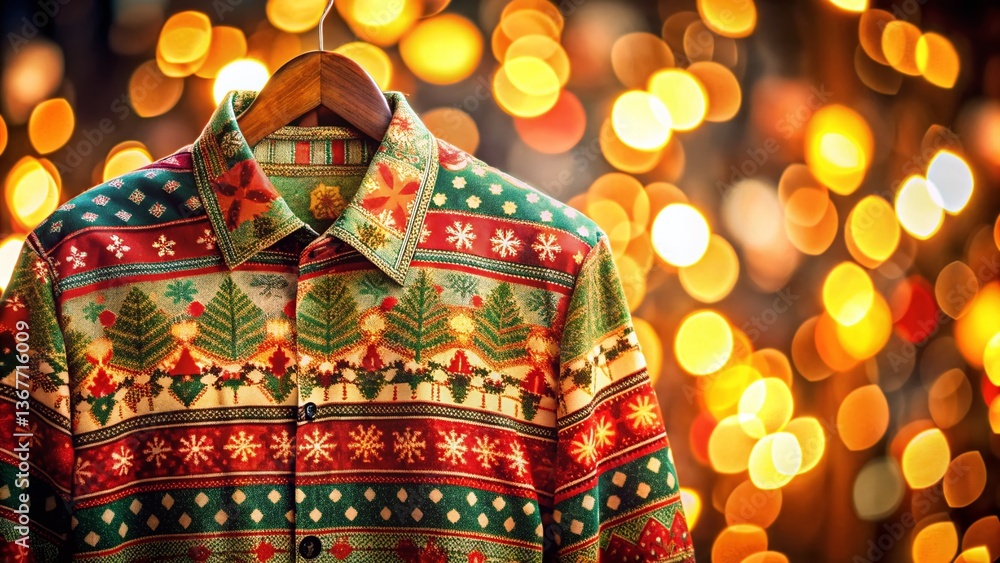 Fototapeta premium Low Light Christmas Shirt Clipart: Festive Apparel Design Elements