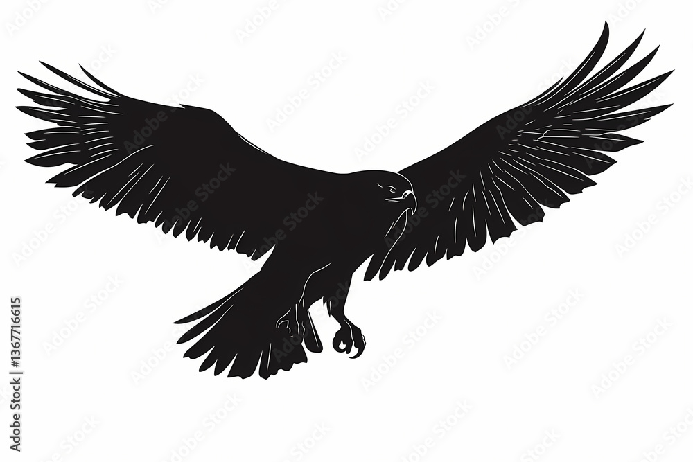 Obraz premium Hawk silhouette on white background vector design
