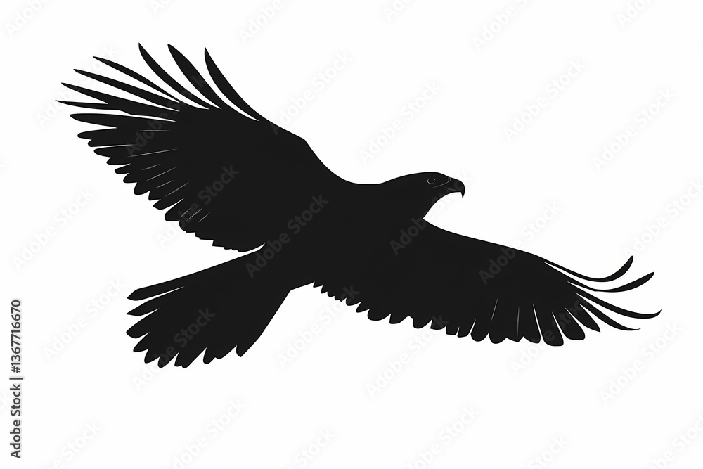 Naklejka premium Hawk silhouette on white background vector design