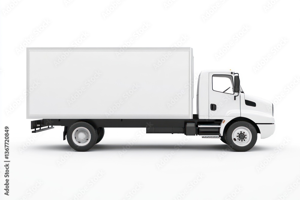 Delivery Truck Isolated on White Background Ready for Brand Mockup Delivery Truck Isolated on White Background Ready for Brand Mockup