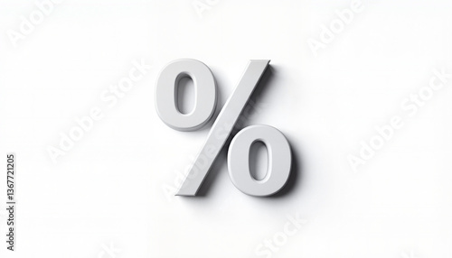 3D percentage symbol on a plain white background  