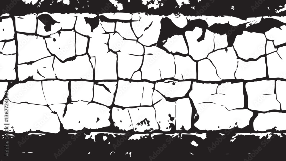 Naklejka premium Cracked texture. Cracks texture for design. Abstract black cracks on white background. Structure of cracking.