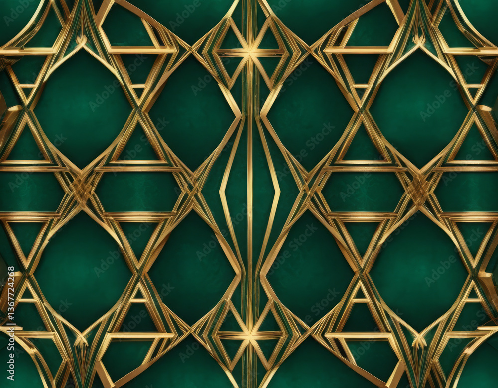 Generative AI Emerald Gold Abstract Geometric Luxury Pattern geometric pattern abstract background emerald green gold texture lines triangles shapes luxury sophistication elegance modern Generative AI Emerald Gold Abstract Geometric Luxury Pattern geometric pattern abstract background emerald green gold texture lines triangles shapes luxury sophistication elegance modern