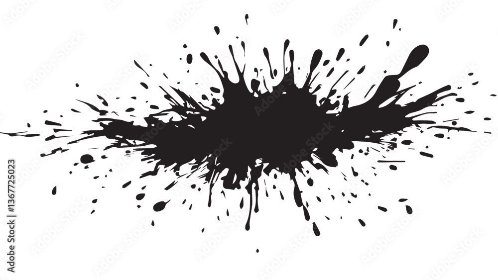 Black ink splash on white background. Ink splash texture. Ink spots. Ink drops. Ink splatter. Black ink splash on white background. Ink splash texture. Ink spots. Ink drops. Ink splatter.