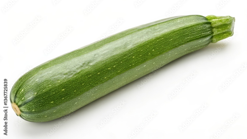 Fresh Green Zucchini on a White Background with Vibrant Color
Fresh Green Zucchini on a White Background with Vibrant Color