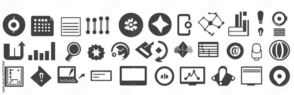 Collection of Business and Technology Icons Collection of Business and Technology Icons