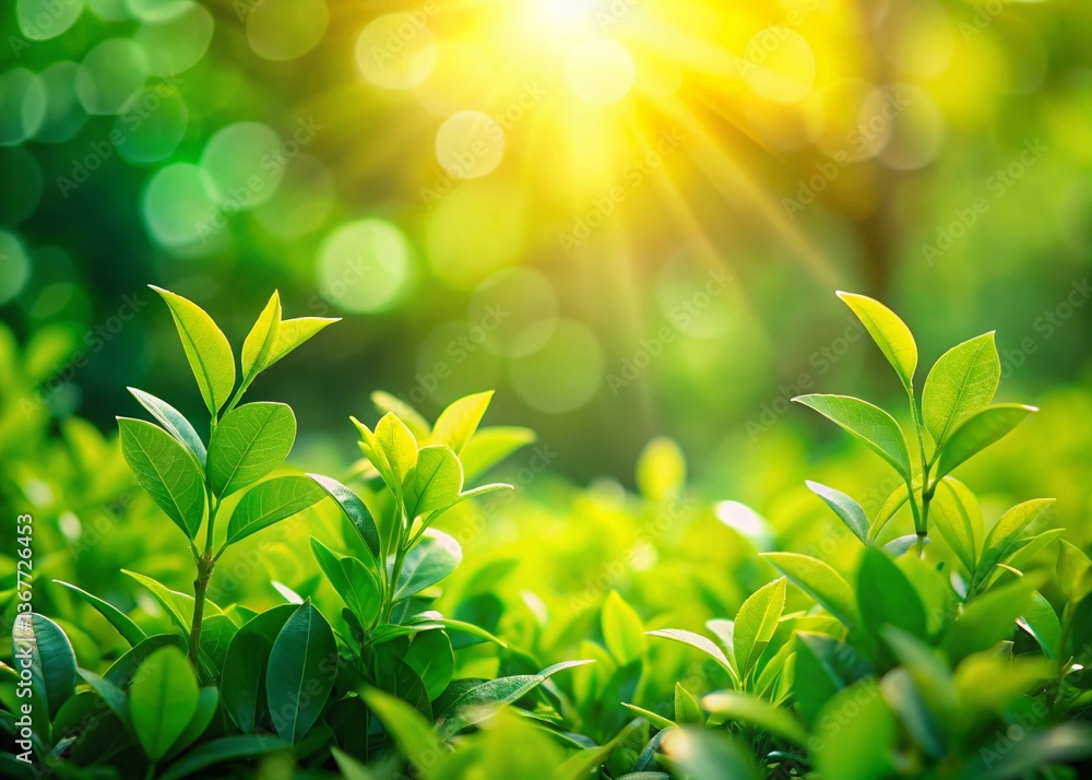 Obraz premium Lush Green Bokeh Background: Abstract Nature Photography