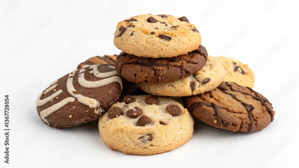 Stack of Assorted Chocolate and Vanilla Cookies with Chocolate Chips
Stack of Assorted Chocolate and Vanilla Cookies with Chocolate Chips