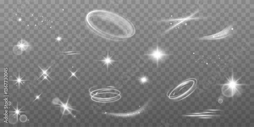 Magic spiral with sparkles.White light effect.Glitter particles with lines.Swirl effect.Texture of cold winter wind. Holiday vector snowstorm. Christmas cold snowstorm effect.Light effect.	