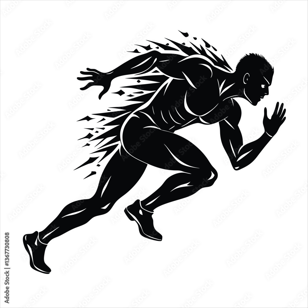 Fototapeta premium running and workout silhouette vector style