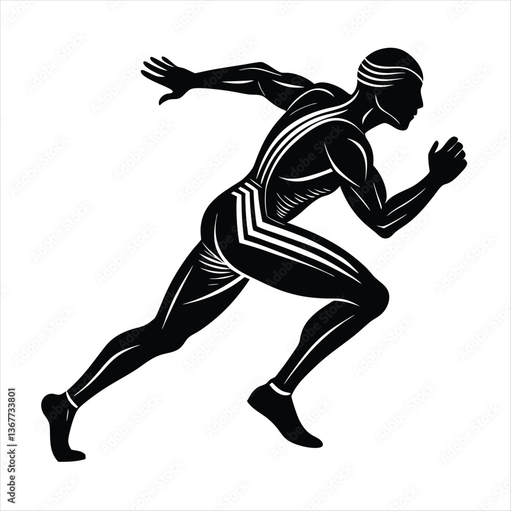 Fototapeta premium running and workout silhouette vector style