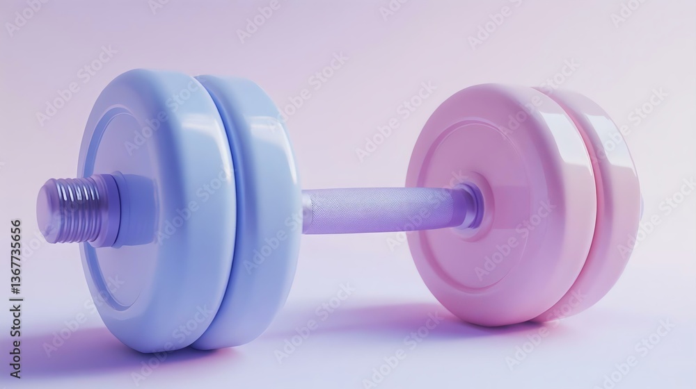 Colorful pastel dumbbell on a soft gradient background, ideal for fitness, exercise, and health-related concepts. Colorful pastel dumbbell on a soft gradient background, ideal for fitness, exercise, and health-related concepts.