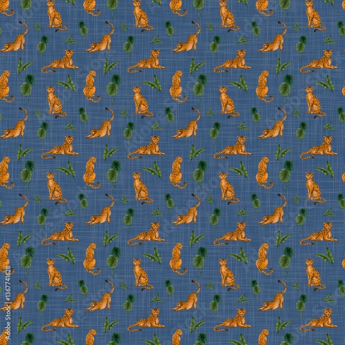 Canvas Print Leopard Tropics Pattern collection