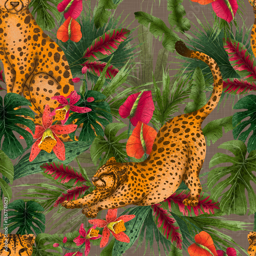 Photography Leopard Tropics Pattern collection