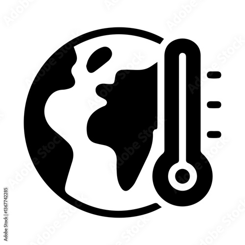 increasing temperature glyph icon