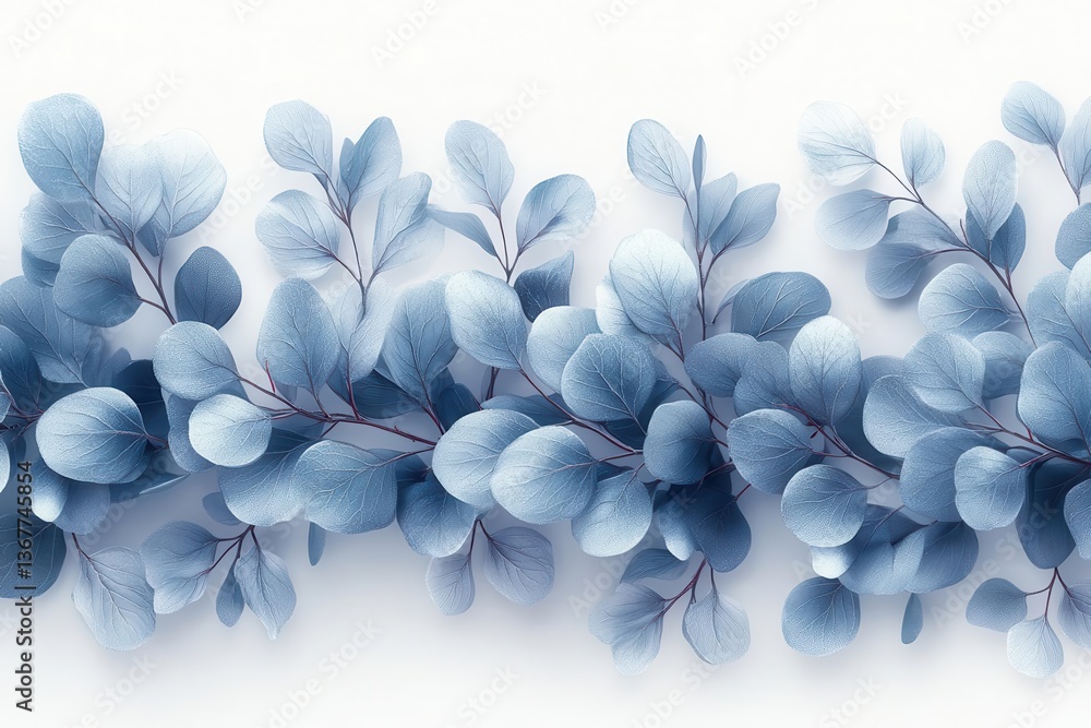 delicate winter botanical pattern with frosted leaves in muted silver and white seamless geometric arrangement