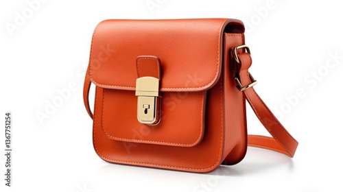 Chic Crossbody Bag with Floral Pattern  A Stylish Blend of Elegance and Functionality isolated on white background