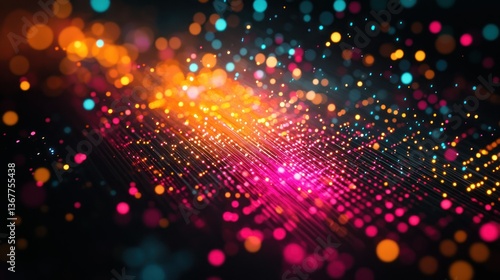 Wallpaper Mural Abstract image of colorful dots and lines, creating a futuristic atmosphere. Torontodigital.ca