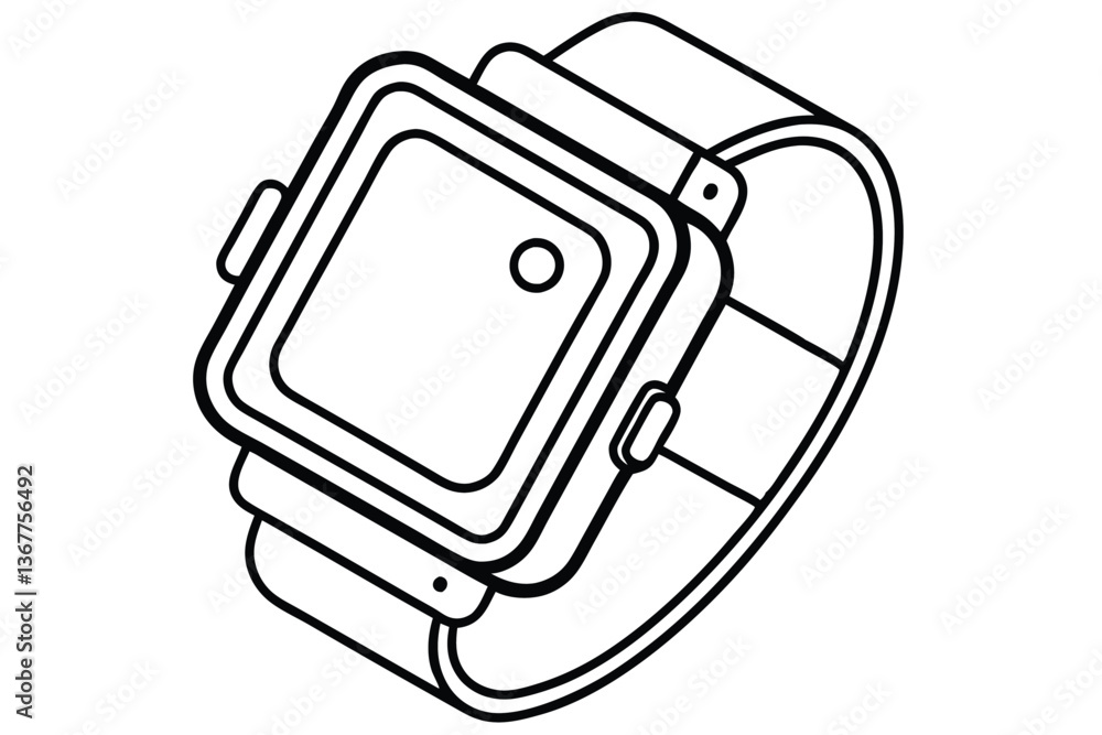 Sleek Smartwatch Line Art Vector – Modern & Minimalist Design Sleek Smartwatch Line Art Vector – Modern & Minimalist Design