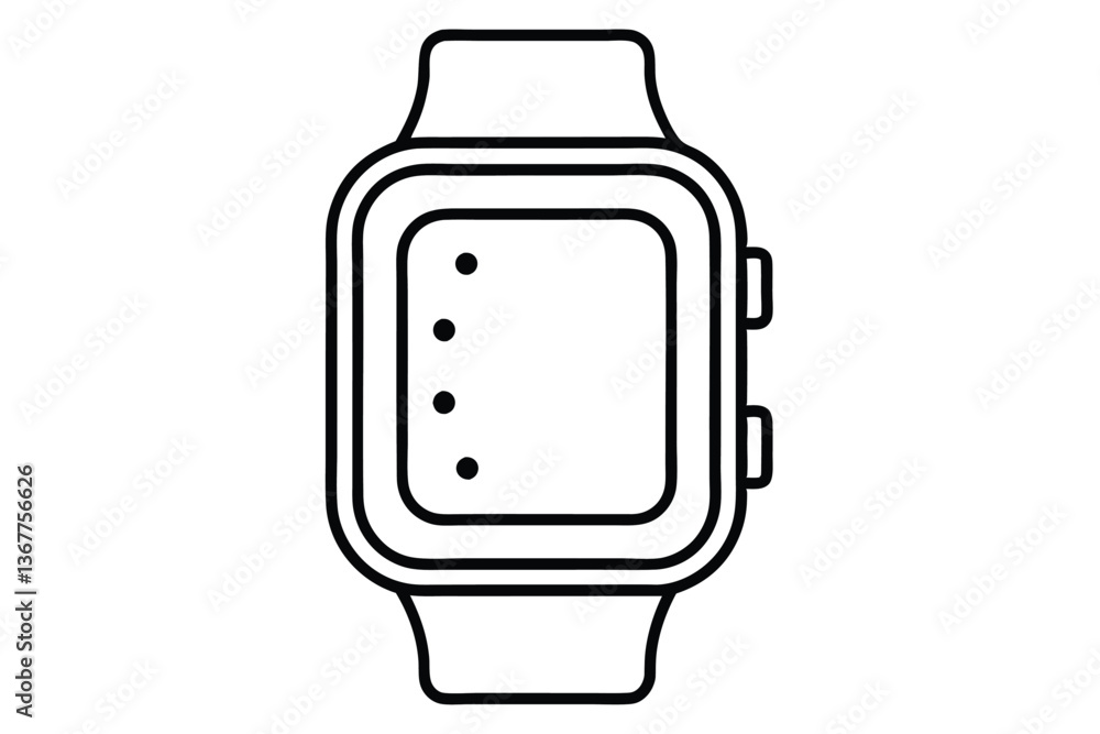 Sleek Smartwatch Line Art Vector – Modern & Minimalist Design Sleek Smartwatch Line Art Vector – Modern & Minimalist Design