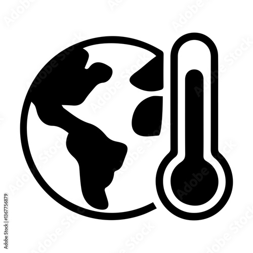 global warming glyph icon