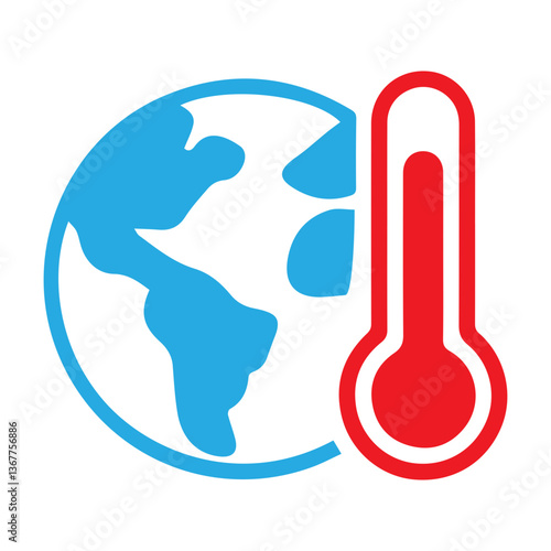 global warming colored icon
