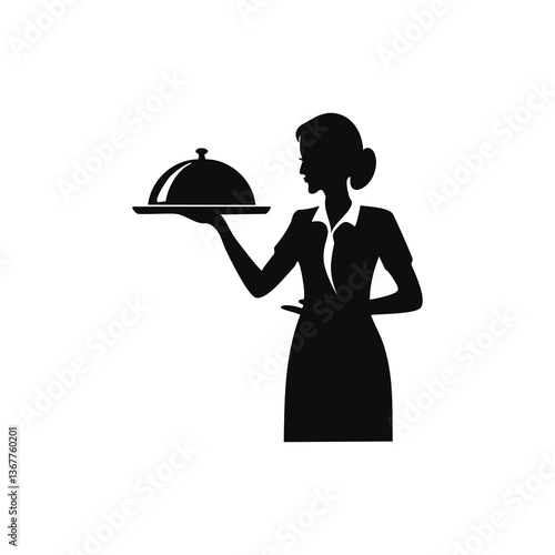 waitress with tray
