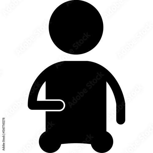 Person in Wheelchair with Arm Sling