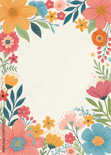 Floral Frame Template