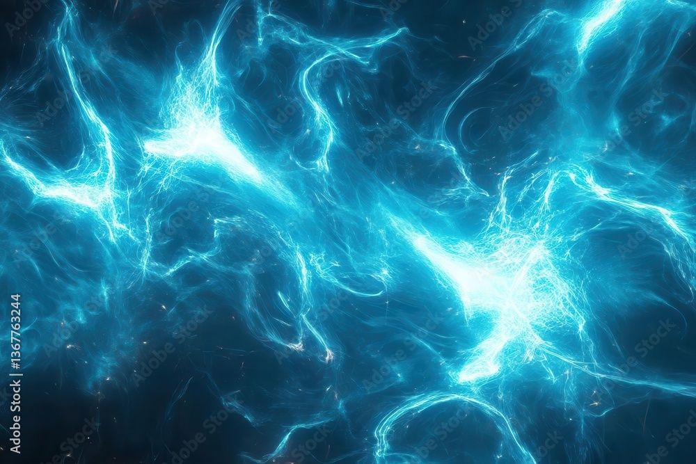 digital network visualization with glowing blue energy streams abstract technological concept art