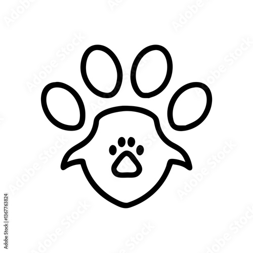Stylized paw print illustration for pet insurance branding and marketing