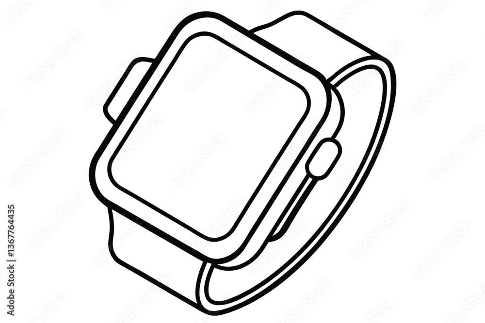 Sleek Smartwatch Line Art Vector – Modern & Minimalist Design Sleek Smartwatch Line Art Vector – Modern & Minimalist Design