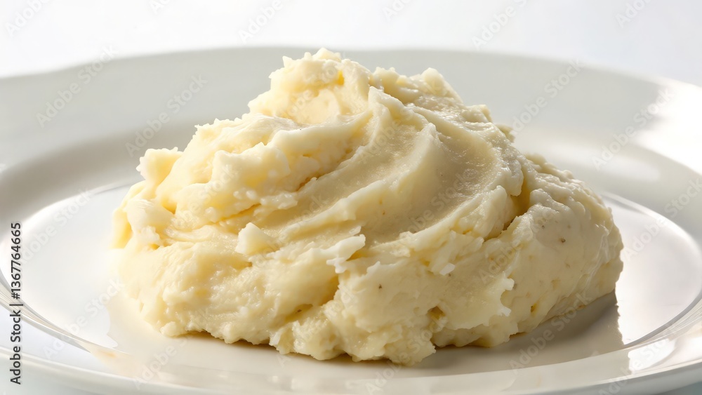 Creamy Mashed Potatoes with Butter on a White Plate
Creamy Mashed Potatoes with Butter on a White Plate