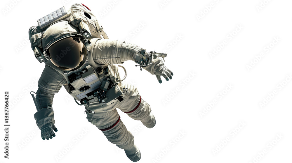 Astronaut Drifting: An astronaut in a pristine spacesuit floats gracefully through the inky blackness of space, a symbol of human exploration and boundless curiosity. Astronaut Drifting: An astronaut in a pristine spacesuit floats gracefully through the inky blackness of space, a symbol of human exploration and boundless curiosity.