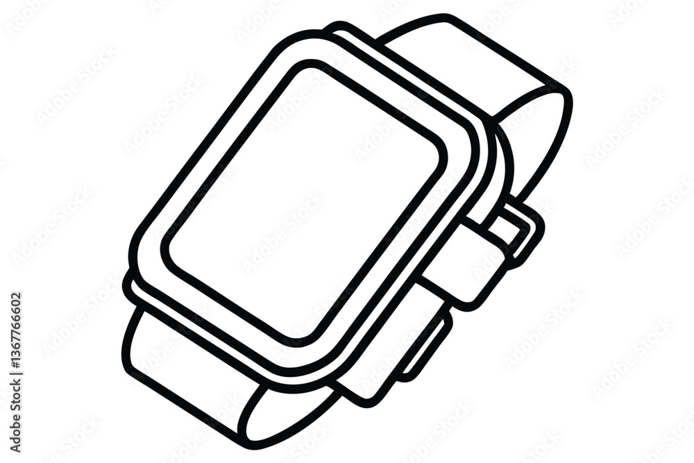 Sleek Smartwatch Line Art Vector – Modern & Minimalist Design Sleek Smartwatch Line Art Vector – Modern & Minimalist Design
