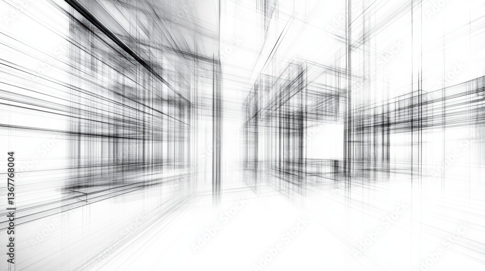 Fototapeta premium 3D Architecture Abstract: Unleashing Creativity in the Digital Space