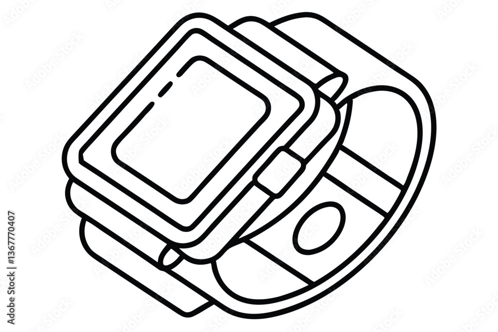 Sleek Smartwatch Line Art Vector – Modern & Minimalist Design Sleek Smartwatch Line Art Vector – Modern & Minimalist Design