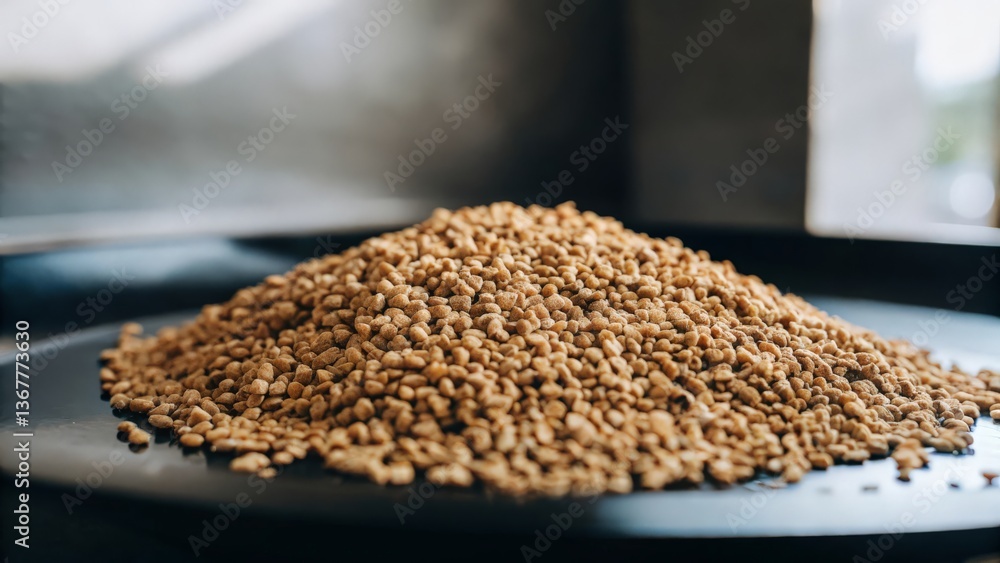 Pile of Roasted Grains on Metal Surface with Dark and Moody Background
Pile of Roasted Grains on Metal Surface with Dark and Moody Background