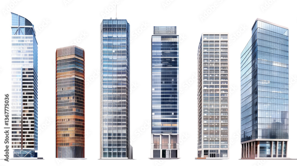 Modern Skyline: a row of impressive skyscrapers with various architectural styles rise against the backdrop of a clear sky, each reflecting the city's vibrant energy. Modern Skyline: a row of impressive skyscrapers with various architectural styles rise against the backdrop of a clear sky, each reflecting the city's vibrant energy.