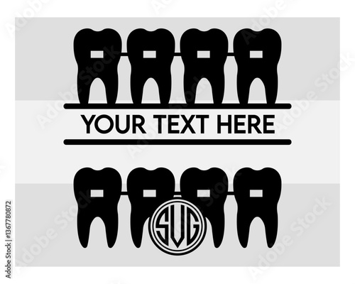 Fake Braces, Fake Braces Kit, Fake Braces Clip On, Braces Svg, Dental Braces For Kids, Braces Clipart, Teeth Svg, Braces Silhouette, Dentist, Dental Hygienist, Braces Outline, Eps, Cut file