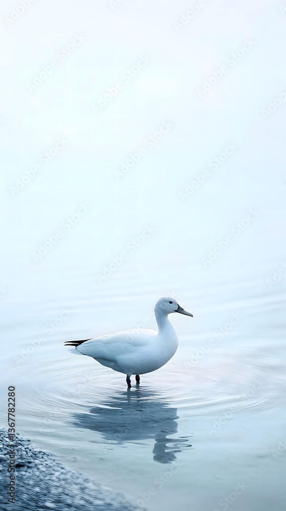 Serene Snow Goose on Tranquil Waters Serene Snow Goose on Tranquil Waters