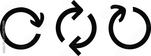 Reload arrow collection on white background. Vector illustration